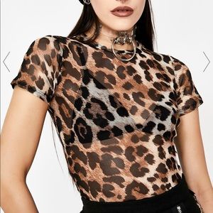 Feline mesh crop top
